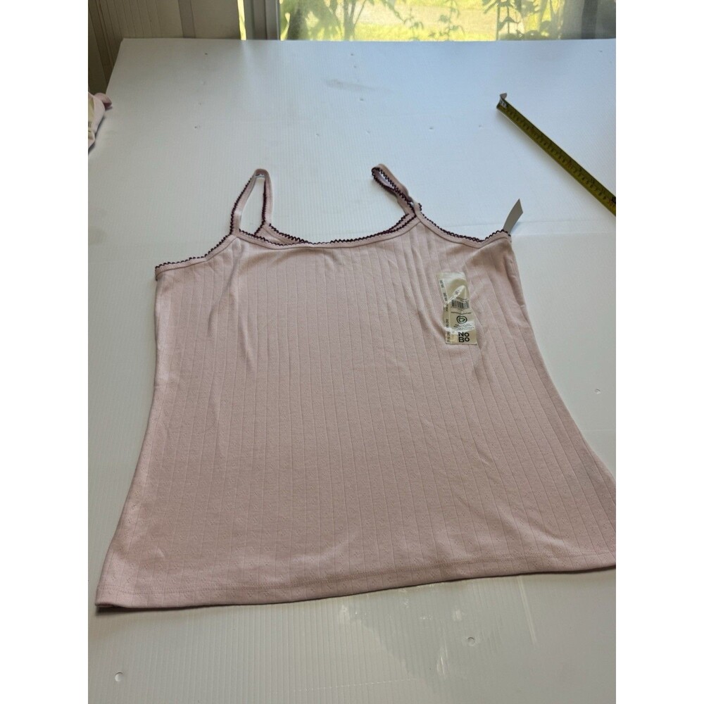No Boundaries Pointelle Ribbed Cami Tank Top Pink Cameo XXL 20 NWT